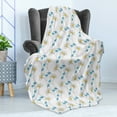 thumbnail image 4 of Flower Soft Flannel Fleece Blanket, Daisy Blooms with Paintbrush Effects Gardening Spring Botanical Print, Cozy Plush for Indoor and Outdoor Use, 50" x 60", Azure Blue Yellow White, by Ambesonne, 4 of 5