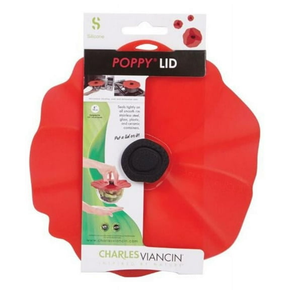 Charles Viancin 2904 6 in. Silicone Poppy Lid Red