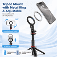thumbnail image 6 of Magnetic Selfie Stick Tripod, 4-in-1 Phone Holder with Remote, 360°Rotatable Travel Phone Tripod Stand Compatible for iPhone /Android, Video Recording & Vlogging, 6 of 8