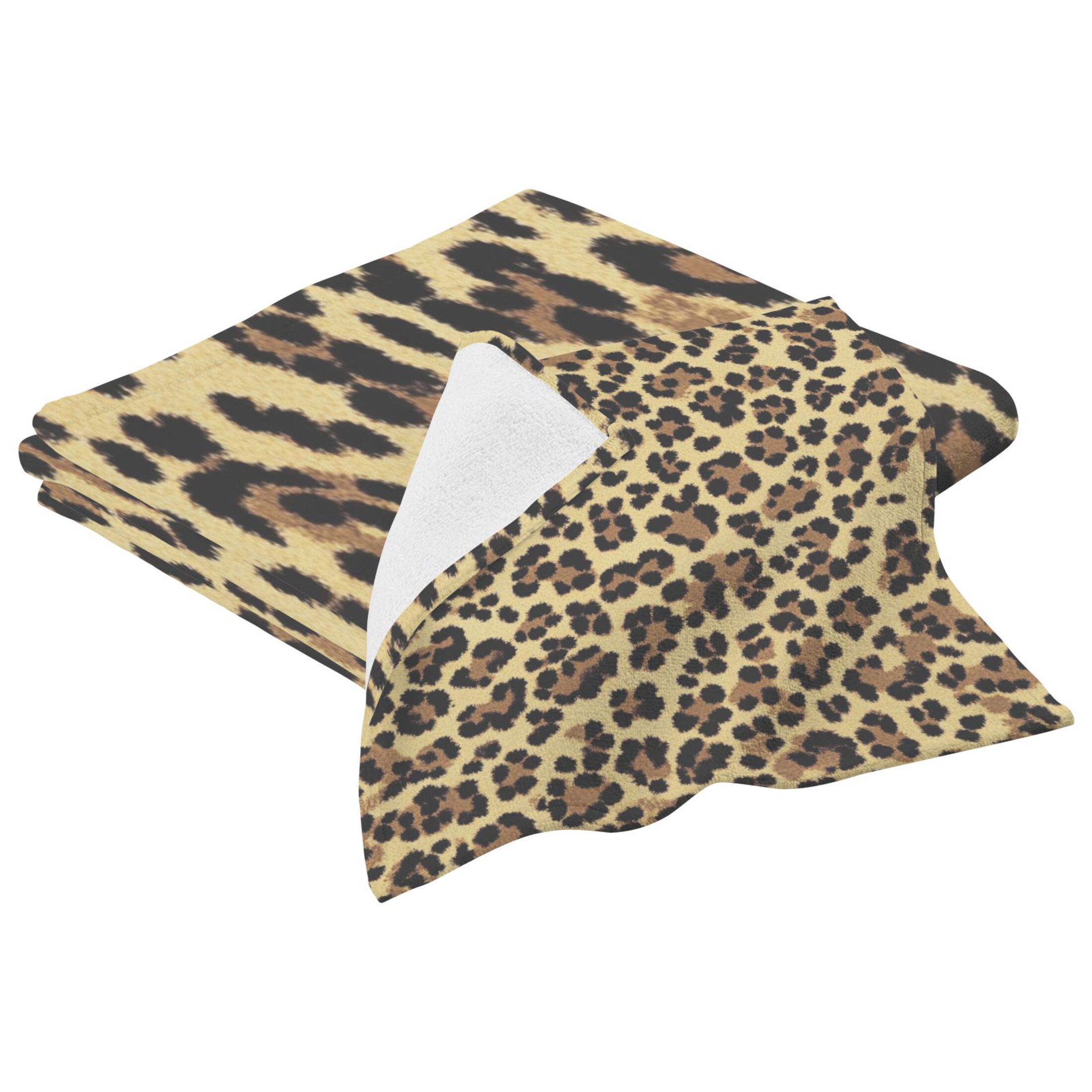 Qxltty Brown Leopard Bath and Hand Towel Set 100% Cotton Towels for Bathroom Soft Durable and Absorbent