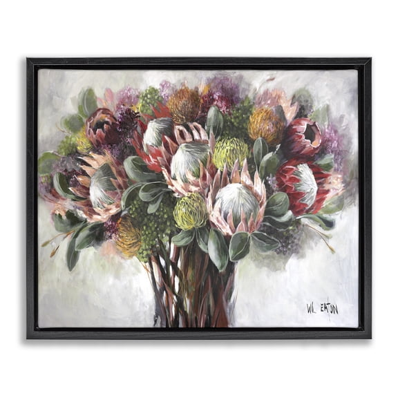 Stupell Industries Tropical Traditional Rustic Vase Black Floating Frame Canvas Art, 21 x 17, by Winnie Eaton