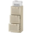 thumbnail image 1 of Oak 3-Drawer Filing Cabinet with Rattan Accents & Lock - Boho Office Storage for A4/Letter Files - Compact & Secure Living Room/Bedroom Cabinet, 1 of 7