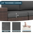 thumbnail image 4 of ELPOSUN Outdoor Sectional Furniture Set 6-Piece Brown Rattan Wicker Conversation Sofa Set with Glass Top Table ,Gray Cushions, 4 of 9