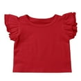 thumbnail image 1 of Infant Toddler Baby Girl Top Basic Plain Ruffle T-Shirt Blouse Casual Clothes, 1 of 3