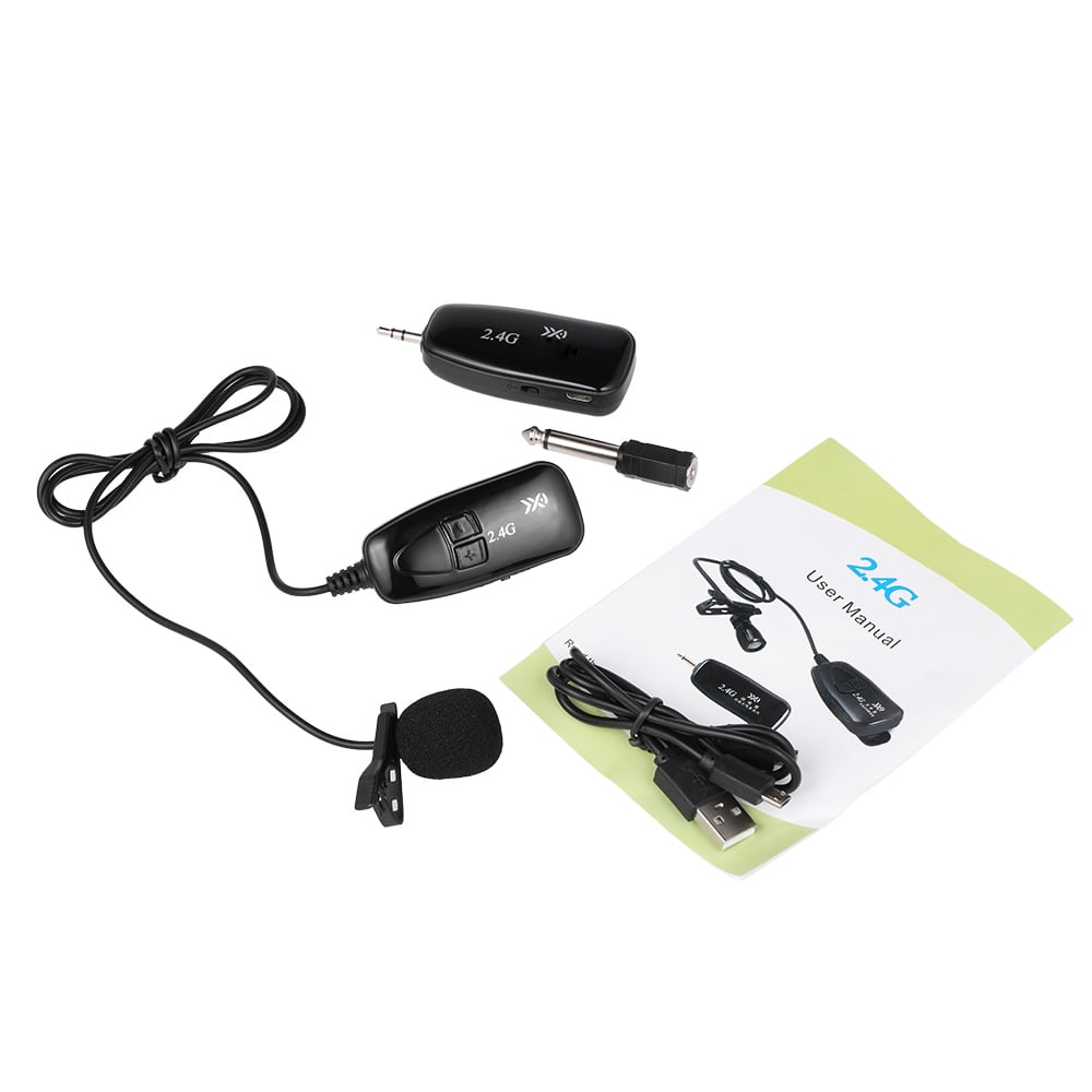 XXDG18L 2.4G Wireless Microphone Hands Free Clipon Lapel Portable External Mic with Receiver