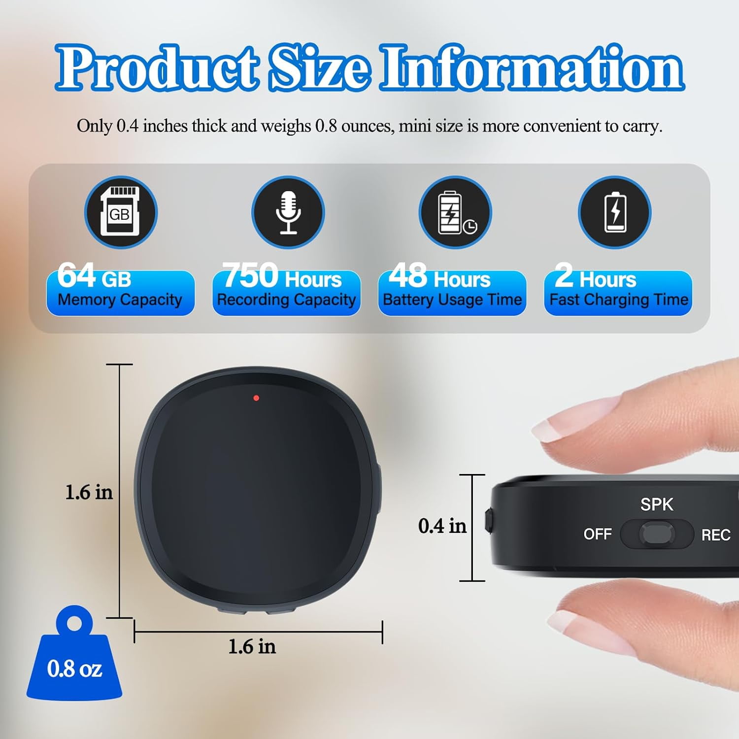 Prociv 64GB Voice Activated Recorder with Playback, Recording Device with Speaker Instant Playback, Audio Recorder Portable Voice Recorder for Lectures Meetings