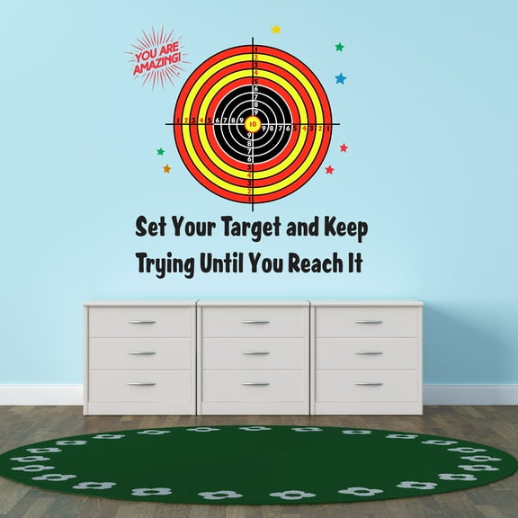 Quotes/sayings Wall Decals for Boy's Bedroom - Target Wall Sticker with Stars Wall Sticker Decal With Easy Installation Instructions Kid's Bedroom Décor Wall Sticker - Size: 40 In x 40 In