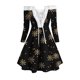 thumbnail image 4 of Vestidos para mujer Vestidos de otoño Casual Estampado de Navidad Manga larga Fuera del hombro Vestido a la rodilla para fiesta Mini vestido Odeerbi ODB-5, 4 of 5