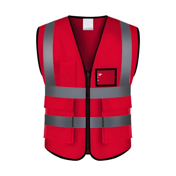 HLONK Safety Vest Red Reflective Vest for Men Construction Vest High-Visibility Safety Vests for Road and Work