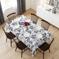 thumbnail image 6 of Dark Blue Farmhouse Table Cloth Waterproof Tablecloths, Floral Floral Plant Leaf Vintage Tablecloth Dining Table Cover for Kitchen Party Tabletop Outdoor, Rectangle Tablecloth 54x108 Inch, 6 of 9