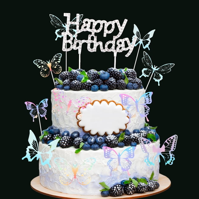 Decoración para tartas de cumpleaños con forma de ballena y mariposa