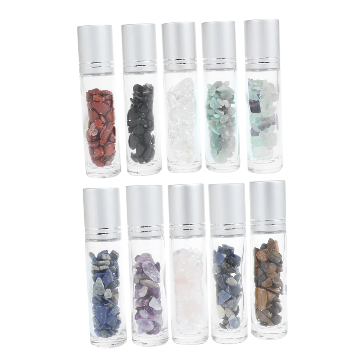 FOMIYES Refillable Roller Roll Bottles Glass Assorted Color 10Pcs