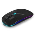 thumbnail image 1 of Mouse inalámbrico WREANU de doble modo, recargable, LED, negro, 1 of 7