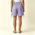 thumbnail image 5 of Sheghy Women's Shorts 100%Cotton Women Solid Elastic Waist Casual Split Hem Shorts Purple XXL, 5 of 6