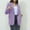Purple Coats for Winter, variant on Women's Oversized Button Blazer Stretch Notched Lapel Collar Long Sleeve Jacket Suit Business Casual Solid Color Coat with Pockets Purple XXXL