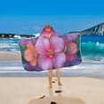 thumbnail image 2 of Yayeee Kids Hooded Towels Toddler Soft Absorbent Beach Bathing Wrap 50" x 23.5", Large Purple Flowers, 2 of 5