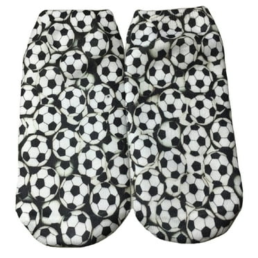 Top Trenz Junior Women's Ankle No Show Soccer Ball Themed Socks OSFM