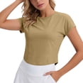thumbnail image 2 of Purcolt Womens Crop Athletic Tops Lightweight Casual Crewneck Short Sleeve Cross Cut Out Back Shirts Comfort Loose Fit Sport Tee Shirt for Workout Running Gym, 2 of 8