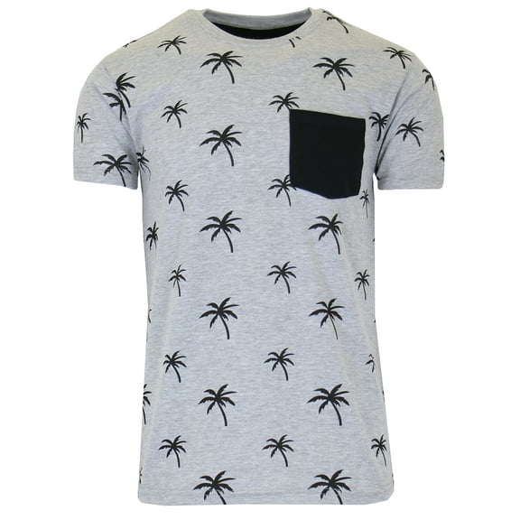 Men's Slim Fitting Short Sleeve Printed Tee With Chest Pocket (Sizes, S to 2XL)