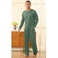 thumbnail image 3 of Iceglad Men's Pajama Set Soft Ribbed Knit Long Sleeve Top and Pants Mens Loungewear 2 Piece Sleep Set, 3 of 8