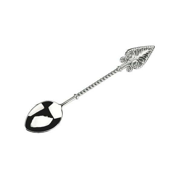 Dessert Spoon, Creative Tableware, Coffee Spoon Mini Teaspoons, Sugar Stirring Ice Cream Soup Mixing Antipasto Cappuccino Cake Spoons (Silver/1 Pcs) 4.33Inches
