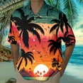 thumbnail image 2 of TAIAOJING Mens Hawaii Button Down Shirts Short Sleeve Short Sleeved Casual Style Shirt 3D Print Seaside Coconut Sunset Print Short Sleeved Cardigan Button Lapel Shirt, 2 of 4