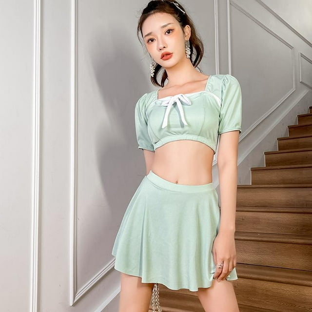 Sweet Girl Two Piece Gathered Slimming Skirt Style