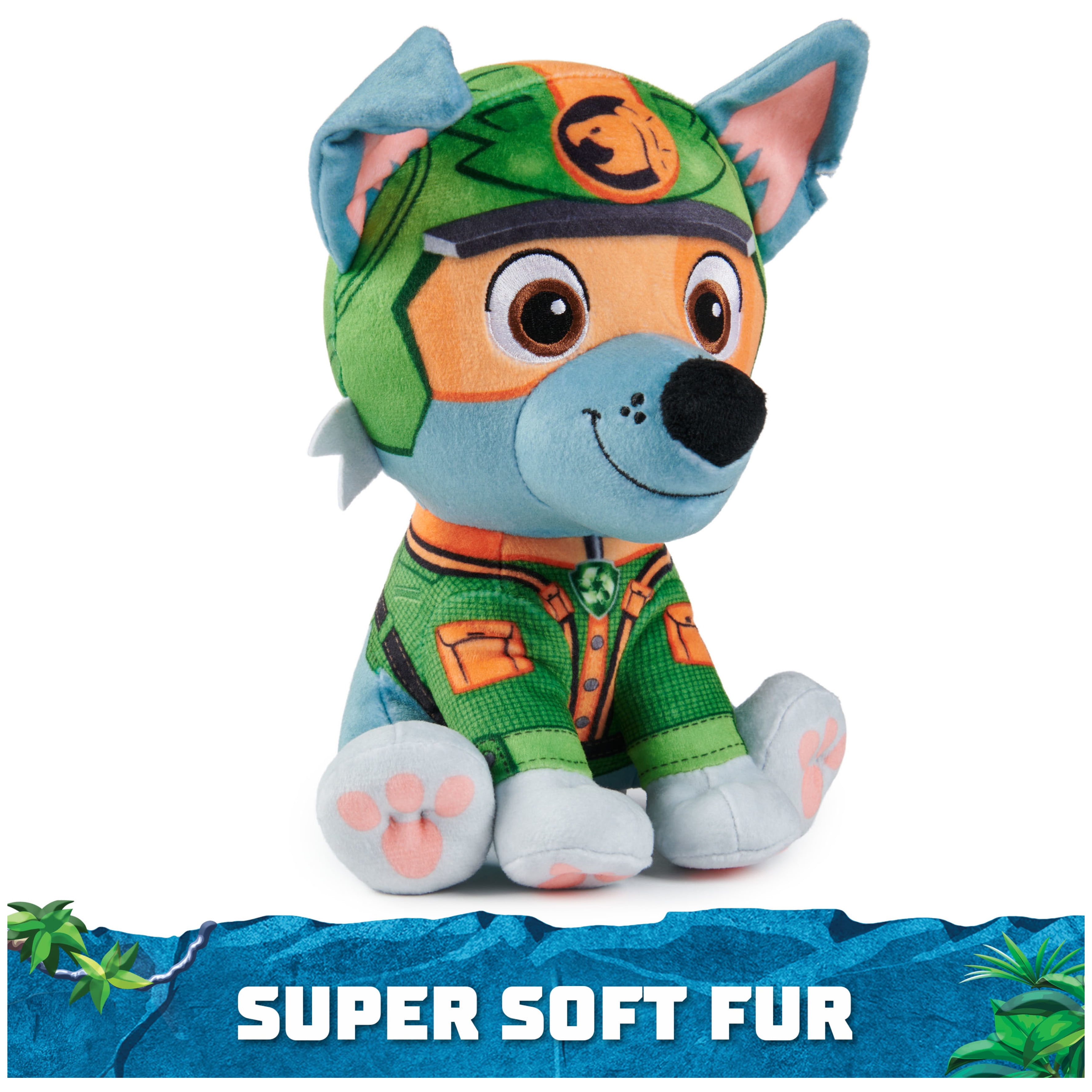 PAW Patrol Jungle Pups, Rocky 8-Inch Plush Toy