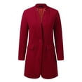 thumbnail image 4 of DHFJKG Trench Coat For Women Long Sleeve One-Button Down Mediun Length Suit Jacket Solid Color Work Office Formal Wear Soft Outerwear, 4 of 9