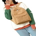 thumbnail image 3 of Women Corduroy Backpack Travel Rucksack Handbag School Bag, 3 of 3