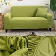 thumbnail image 1 of Xiao Hua Funda de sofá para sala de estar, funda de sofá de forro polar elástico grueso, funda protectora para sillón, adecuada para 2 fundas de sofá, verde, 1 pieza, 1 of 5