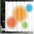 thumbnail image 4 of Ambesonne Orange Shower Curtain, Colorful Half Tone Circles, 69"Wx70"L, Red Orange and Blue, 4 of 5