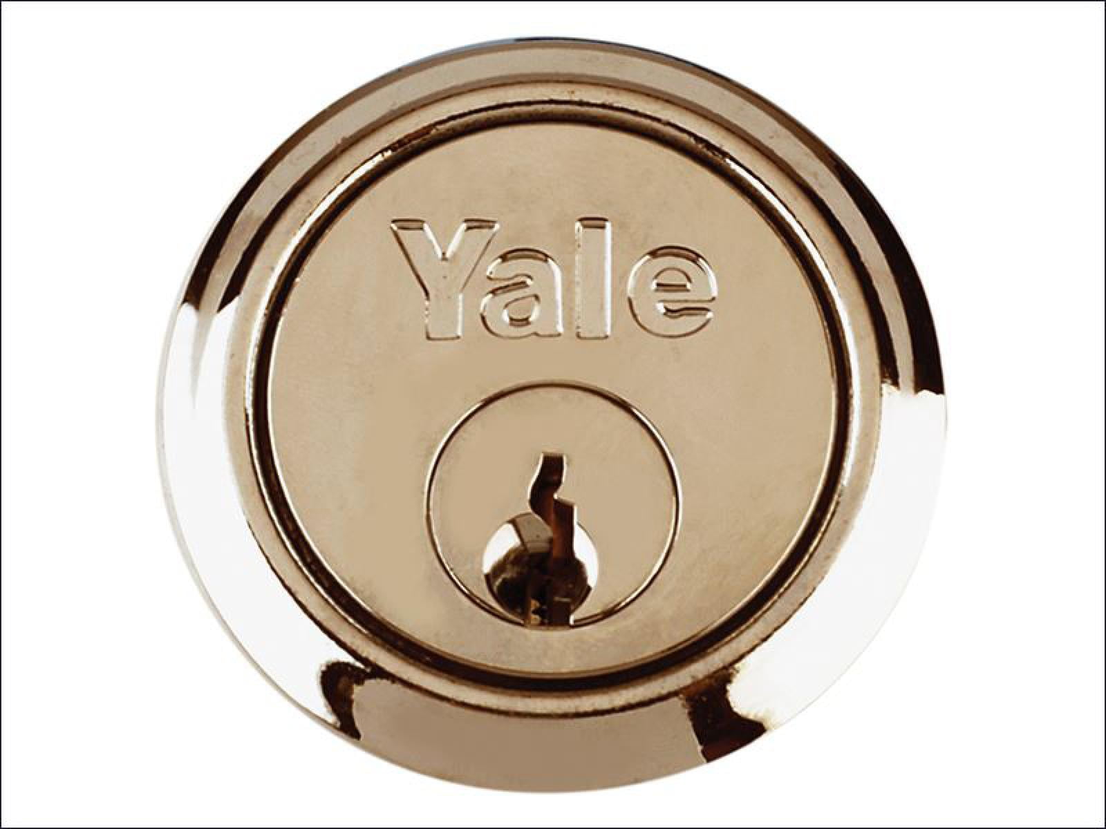 Gold Yale Front Door Lock Deadbolt With 3 Keys Polished Brass Rim Cylinder 