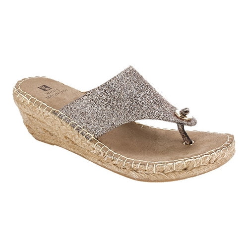 white mountain gold glitter sandals