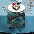 thumbnail image 4 of WYYP Peacock Feathers Cloth Napkin Reusable Gift Cloth Napkin 2 PCS, 4 of 7
