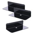 thumbnail image 1 of Estante flotante de acrílico autoadhesivo extraíble para muñeca 2/3/4/5/6 piezas 3 piezas negro Zulema Estantes de pared flotante de acrílico, 1 of 7