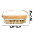 thumbnail image 3 of SPOORYYO Wooden Bristle Bath Brush - Natural Boar Bristle Body Brush for Exfoliation and Circulation - 11x11x3.5cm - Includes Massage Nodes for Wet or Dry Use - 1 Pc, 3 of 8