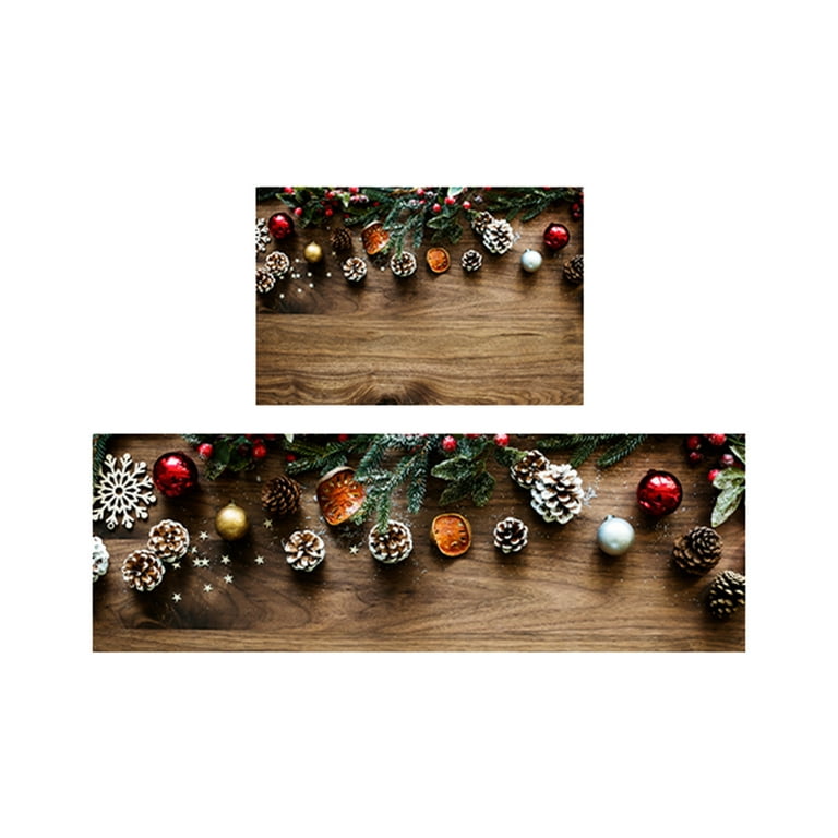 Kitchen Mat, Merry Christmas Kitchen Rugs, Non Slip Kitchen Mats for Floor Cushioned  Kitchen Rugs and Mats, Standing Kitchen Rug for Office, Floor, Bathroom, 17  ×47 
