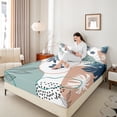 thumbnail image 4 of Homewish Botanical Flowers Leaves 4pcs Bed Sheets For Children Teens Adults,Abstract Minimalist Stripes King Sheets,Vintage Aesthetic Super Cozy Sheet Set,Ultra Soft Home Decor, 4 of 7