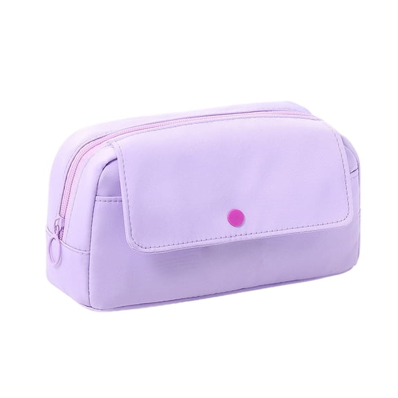 Large Capacity Pencil Case with 4 Compartments, Zipper Pouch, Pen Organizer for Office, Home & Travel (Purple, 8.66"x4.72"x3.54")