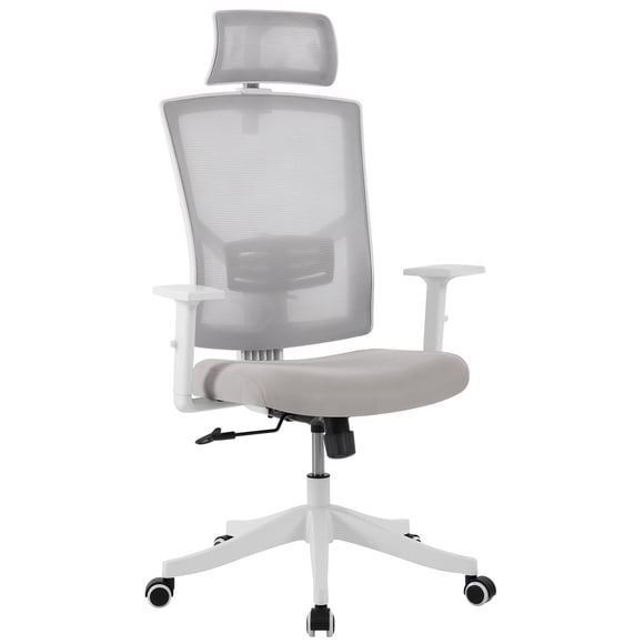 QinaQin Silla ergonómica para oficina con cabecera acolchada ajustable, soporte lumbar cómodo y asiento amplio, ideal para estudio, trabajo y uso diario