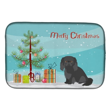 Carolines Treasures WDK5437DDM 21 X 14 In. Summer Sunflowers Chocolate Labrador Retriever Dish Drying Mat