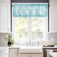thumbnail image 3 of European Floral Kitchen Curtains and Valances Set, Rod Pocket Curtains Tier Farmhouse Window Curtains 36 Inch Length, Boho Blue Formal Traditional Tribal 3 Piece Kitchen Curtains Set, 3 of 6