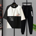 thumbnail image 4 of Camiseta de hombre de alta calidad, conjuntos de pantalones superiores, ropa informal para hombre, oferta básica, venta al por mayor, pantalones gráficos de estilo coreano, 5xl de algodón, 4 of 5