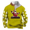 thumbnail image 1 of Sudadera sin capucha para hombre, de invierno, con cuello alto, cremallera, estampado navideño, jersey de manga larga, sudadera con capucha, blusa de poliéster para hombre, 1 of 2
