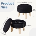 thumbnail image 3 of JIOABL Ottoman with Storage, 350lbs Capacity, Soft Teddy Fabric, Round Footrest, Wooden Legs, for Living Room & Bedroom, Black, 3 of 6