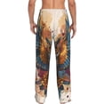 thumbnail image 3 of Daiia Colorful Owl Tattoo Art Men's Sleep Pant with Pockets and Drawstring,Pajama Pants-X-Large, 3 of 9