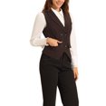 thumbnail image 4 of CHALECO DE TRAJE DOBLE BOTÓN PARA MUJER INSPIRAR CHIC, VESTIDO DE NEGOCIO, TALLA XL, COLOR CAFÉ, 4 of 6