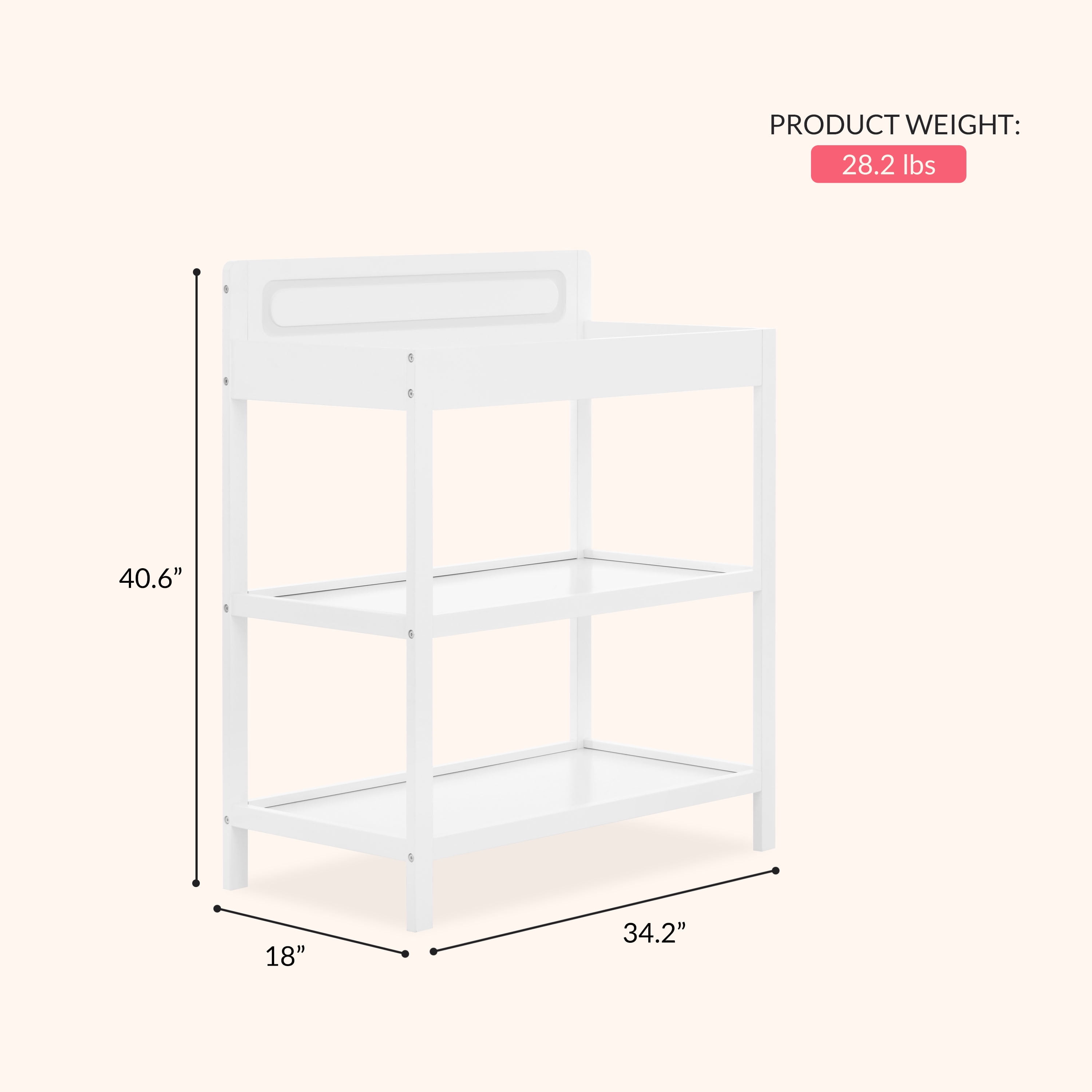 Dream On Me Avery Changing Table, White