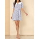 thumbnail image 5 of INSPIRE CHIC Vestido de Camisa Mini de Manga Corta con Cuello en Contraste para Mujeres L Púrpura, 5 of 6
